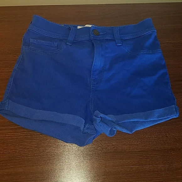 royal blue denim shorts